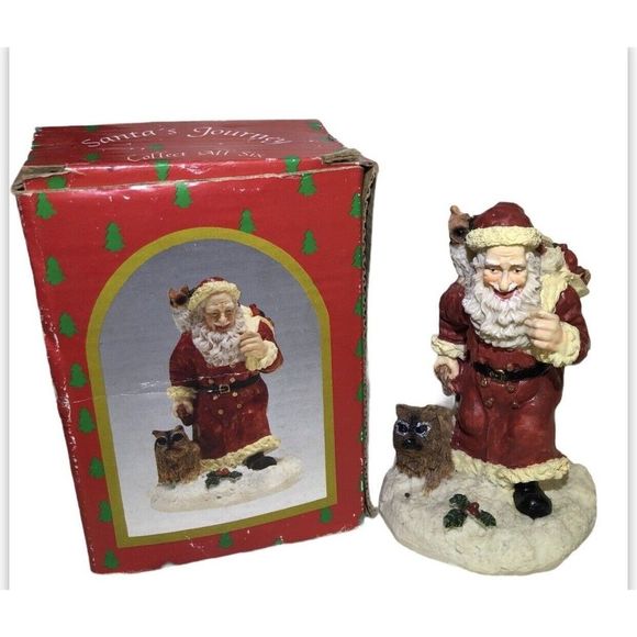 1992 Santa’s Journey HandCrafted 4” Figurine Cat Presents Walking Christmas VTG - Picture 2 of 7